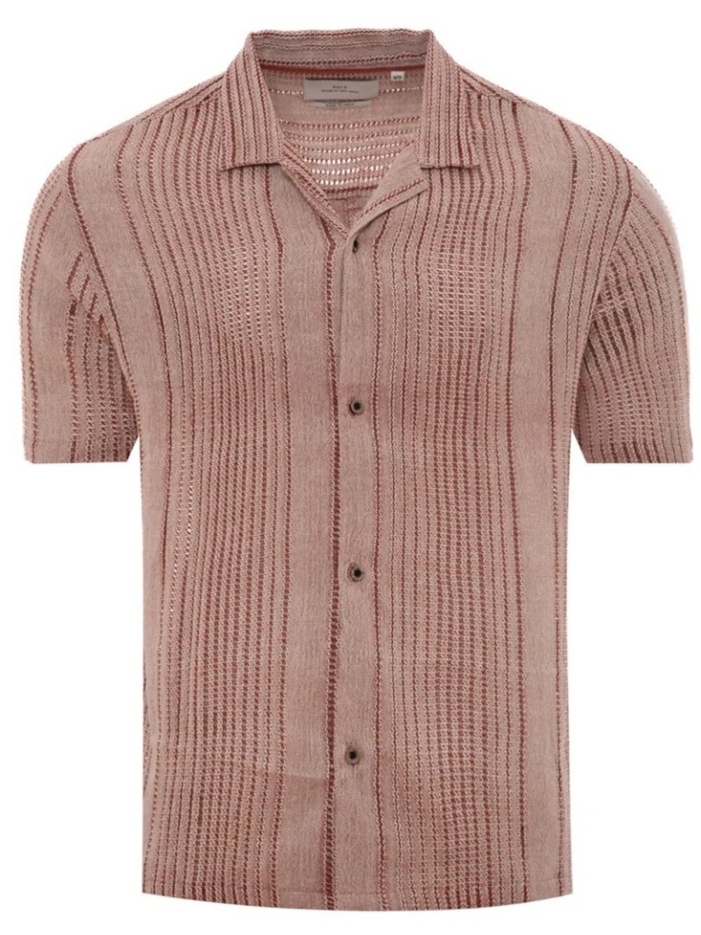 NOLS Brown Cotton Textured Shirt